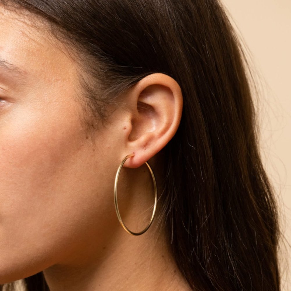 Mejuri 14k Yellow Gold Oversized Thin Hoops